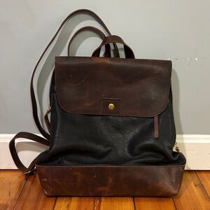 Osgood Marley Felicia Backpack Black and Brown Genuine Leather